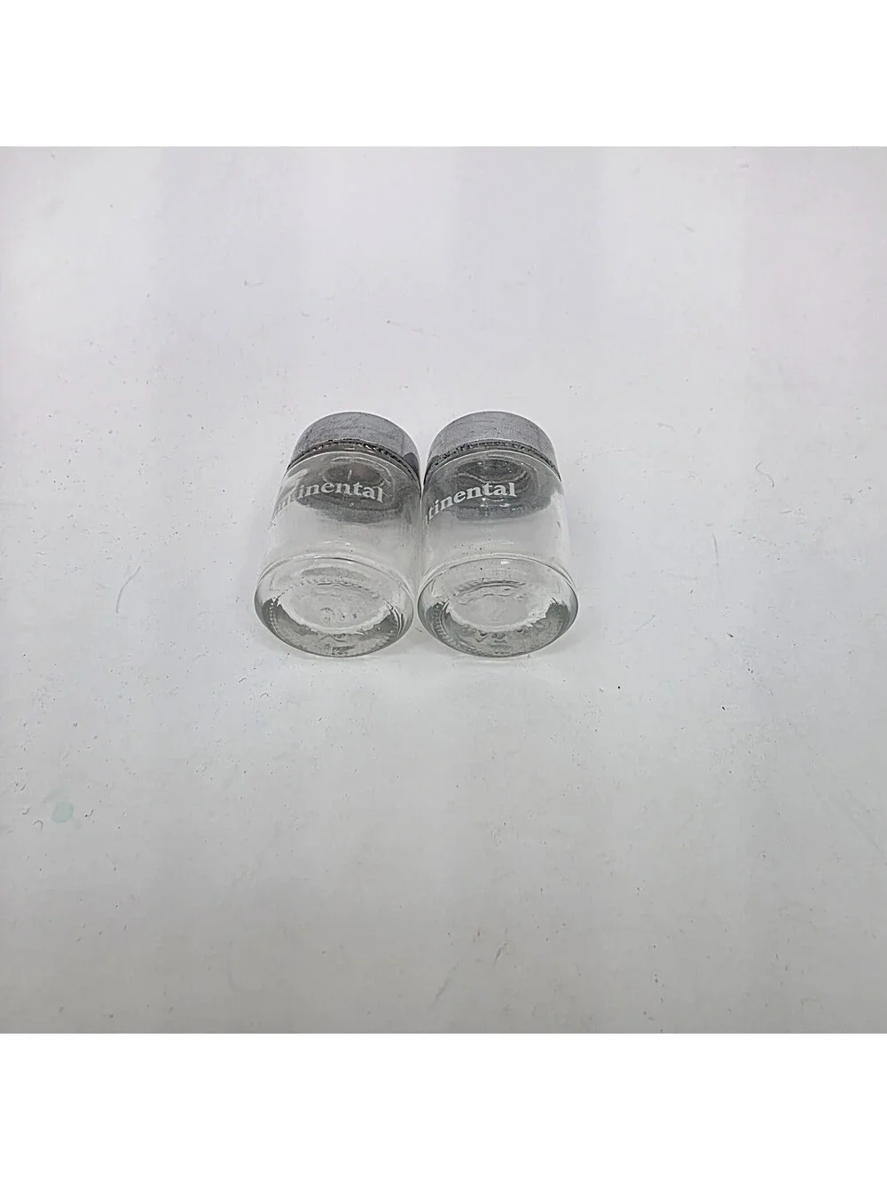 Vtg Mini Glass Salt & Pepper Shakers Continental Airlines 1.5